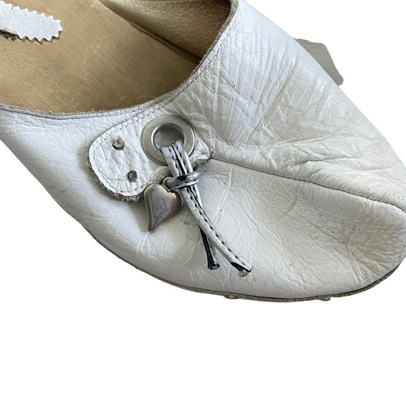 Sotto SOPRA White Leather Mule Wooden Clog Slip On Shoes Heel 7.5 - Picture 11 of 14